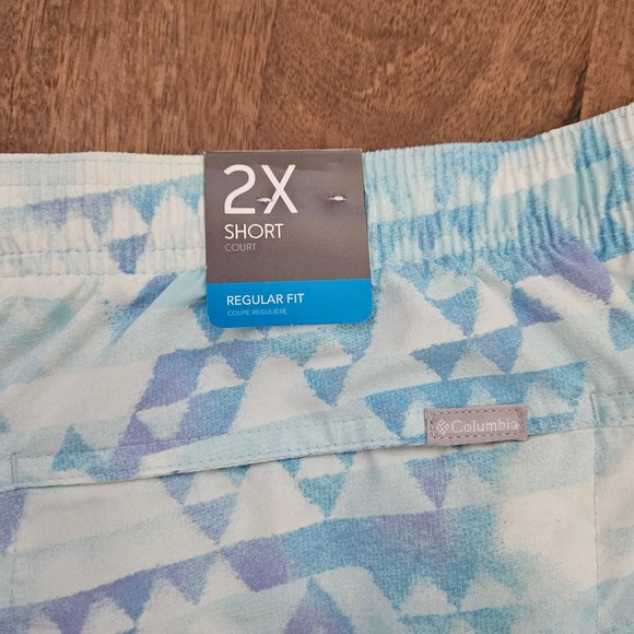 Columbia Court Shorts Women's 2X White Blue 6" Sandy River II Water Outdoors - Picture 7 of 8